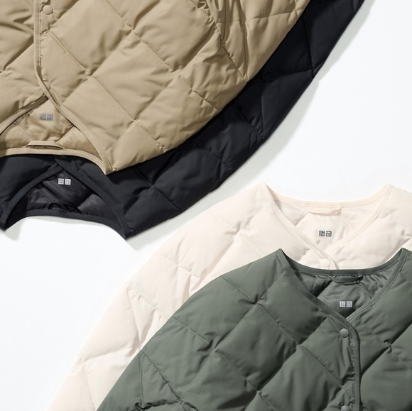 Uniqlo Pufftech Beige Relaxed Quilted Jacket (M) - Picture 5 of 6